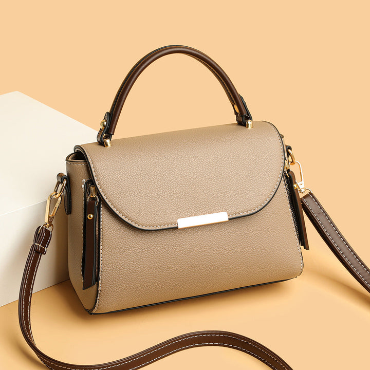 Kvinnors Strukturerade Crossbody Handväska med Kontrastrem