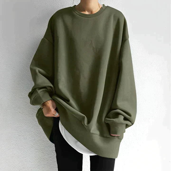 Kvinnors Plus Size Oversized Stickad Tröja – Mjuk Bekväm Elegant Avslappnad Passform