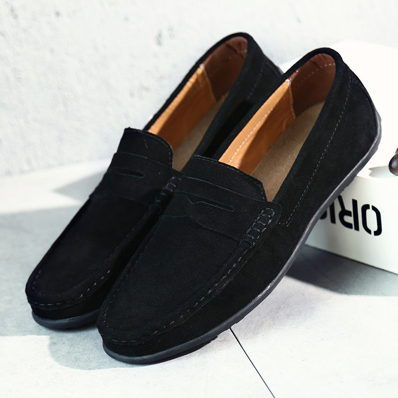 Herrens Mocka Penny Loafers Raffinerade Slip-On Casual Skor