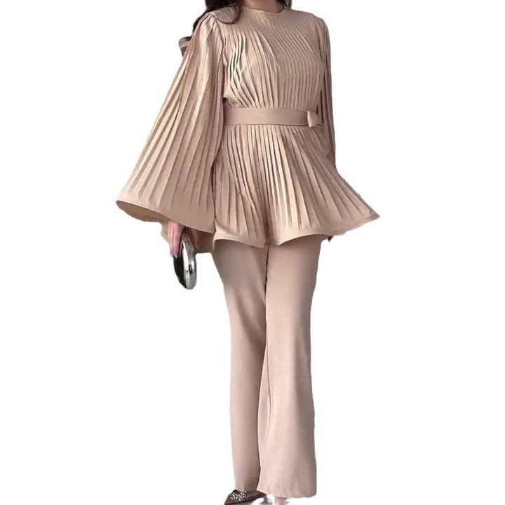 Kvinnors Batwing Sleeve Lounge Set – Bekväm Stilren Avslappnad Plisserad Vardagsoutfit