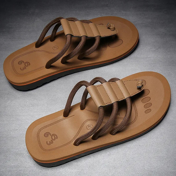 Herrars Multi Strap Dämpade Antiskid Strand Sandaler