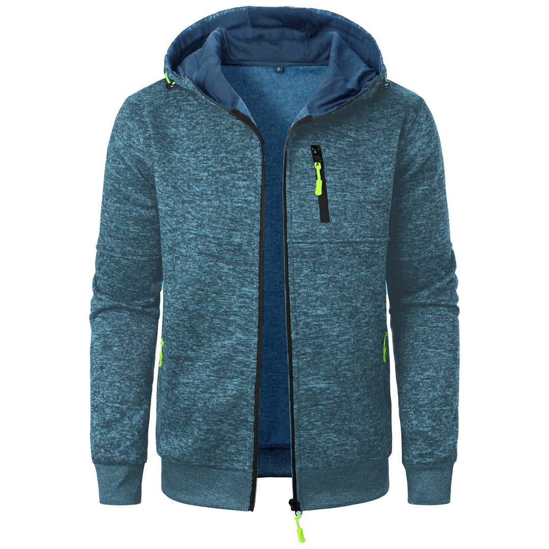 Mönstrad zip hoodie för män – Bekväm, andningsbar, stilren, avslappnad, vardaglig lagerklädsel