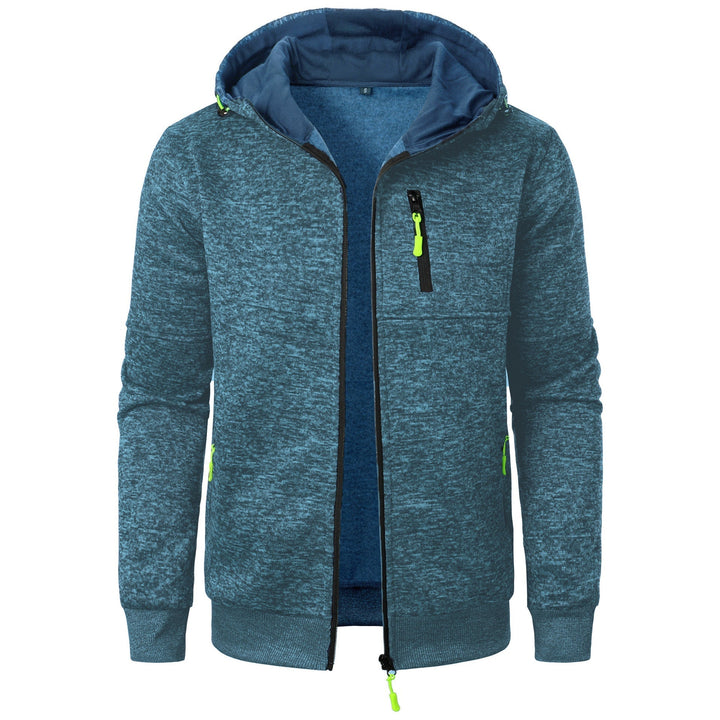 Mönstrad zip hoodie för män – Bekväm, andningsbar, stilren, avslappnad, vardaglig lagerklädsel
