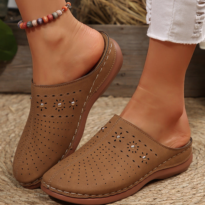 Dam Muleslippers med Laserperforation och Slip-On Passform