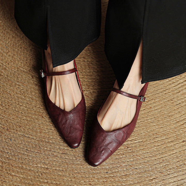 Kvinnors Spetsig Tå Remdetalj Slip-On Mule Flats