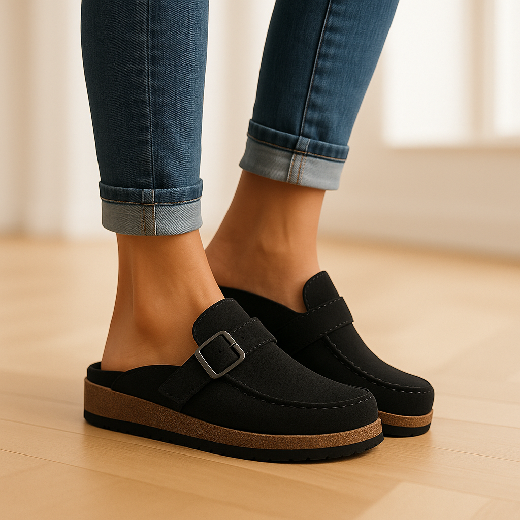 Kvinnors Stödjande Spännesandaler Bekväm Platt Sula Sommar Skor Lätta Vardags Casual Skor