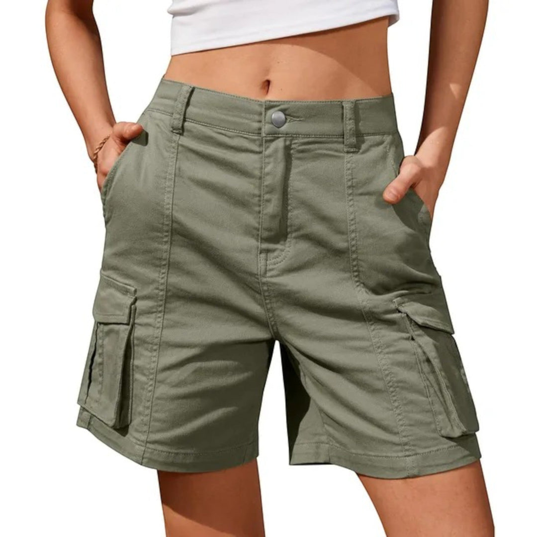 Kvinnors Cargo Shorts med Nyttopocket – Avslappnad Sommarstil för Casual och Utomhusbruk