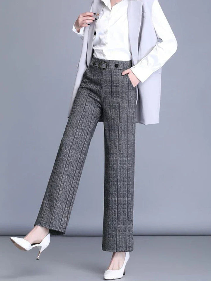 Kvinnors Högmidjade Vida Byxor – Bälte Smart Casual Kontorsstil
