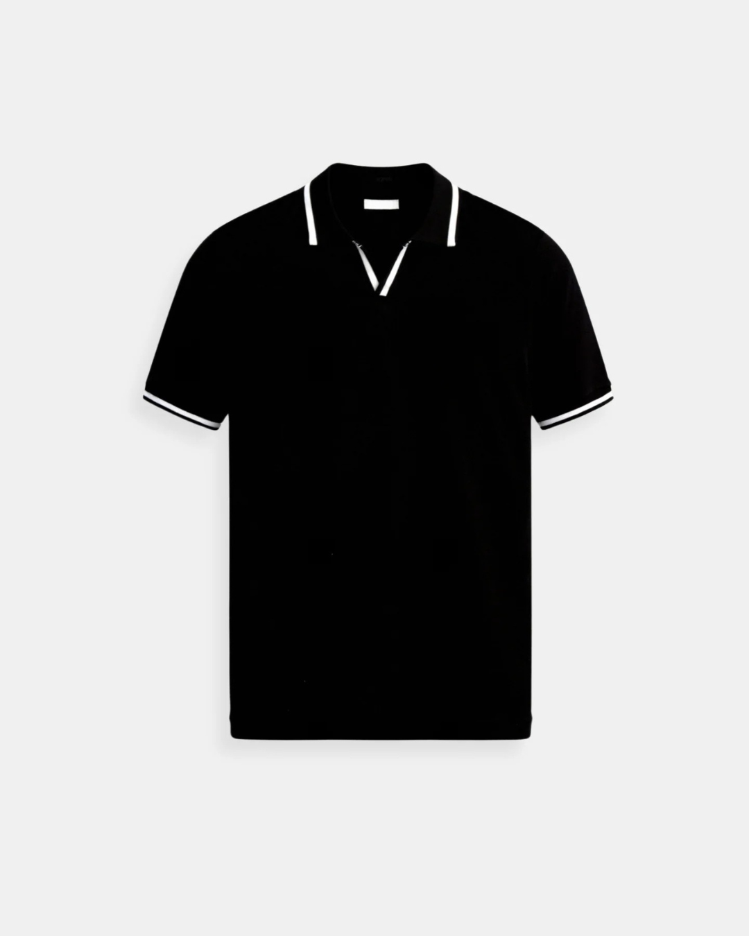 Herrkontrastkrage Polotröja Kortärmad Lättviktig Andningsbar Stilig Smart Casual Modern Passform Topp
