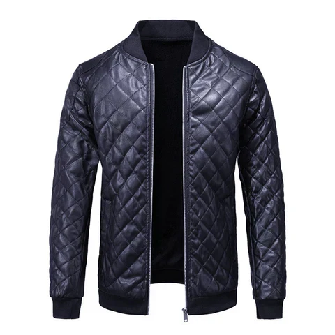 Herrarnas Premium Läderjacka – Stilig Slim Fit Modern Klassisk Hållbar Vardagsoverall