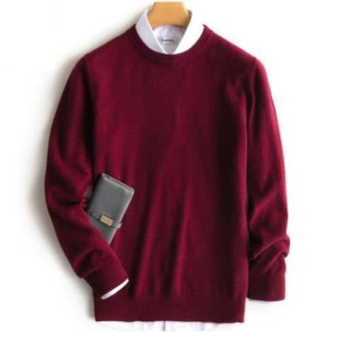 Herrarnas Cashmere Pullover – Raffinerad Rundhalsstickad för Affärs- och Helgbruk