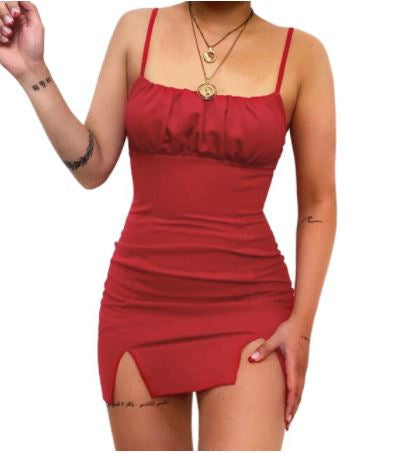 Kvinnors Bodycon Mini Klänning med Dubbel Slits – Spännande Sommarfest Stil