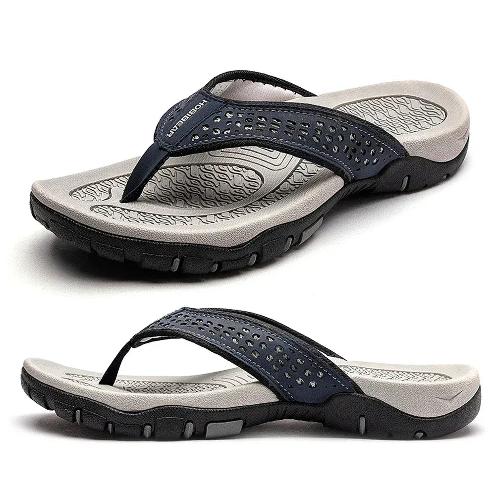 Herrars utomhus flip-flops med dämpad sula och texturerad sommar sandal