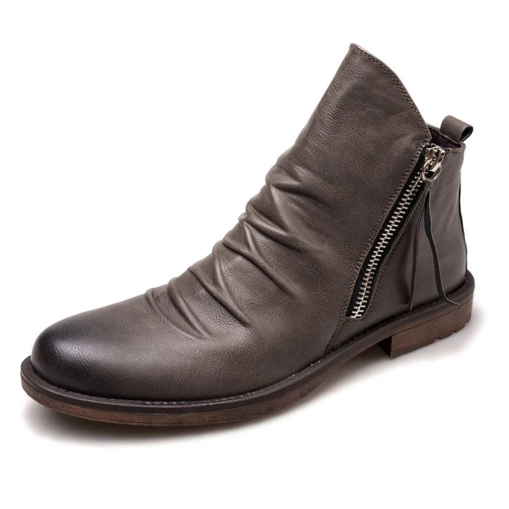 Herrskinn Chelsea Boots med Sidodragkedja Klassisk Ankel Design
