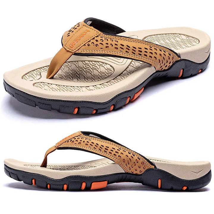 Herrars utomhus flip-flops med dämpad sula och texturerad sommar sandal
