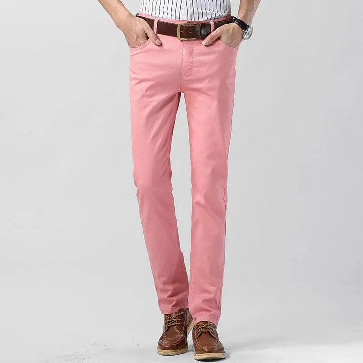 Herr Stretch Cotton Chino Byxor – Andningsbara Regular Fit Byxor för Kontor och Smart Casual Användning