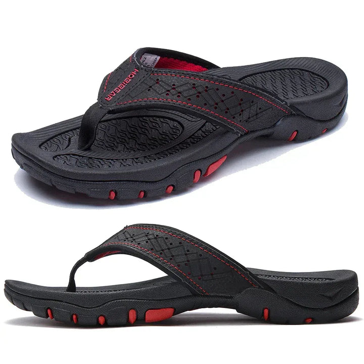 Herrars utomhus flip-flops med dämpad sula och texturerad sommar sandal