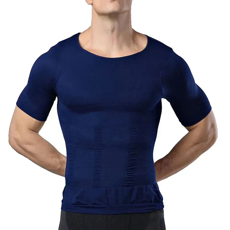 Herrarnas formande tränings-T-shirt – Kompression, andningsbar, stretch, bekväm muskelstödjande aktivkläder