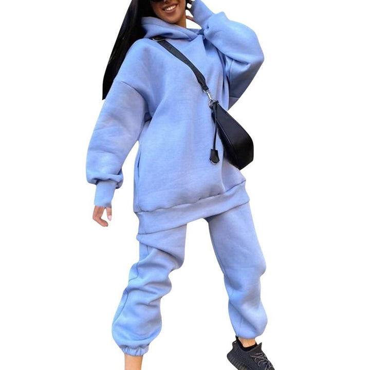 Dam Oversized Hoodie och Joggers Set – Avslappnad Tvådelad Träningsoverall för Fritidskläder och Hemmakläder