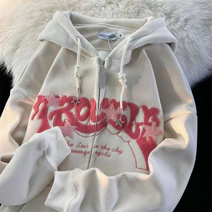 Herrens Broderade Hoodie – Bekväm, Andningsbar, Stilig, Avslappnad, Vardags Streetwear för Lagerklädsel