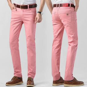 Herr Stretch Cotton Chino Byxor – Andningsbara Regular Fit Byxor för Kontor och Smart Casual Användning