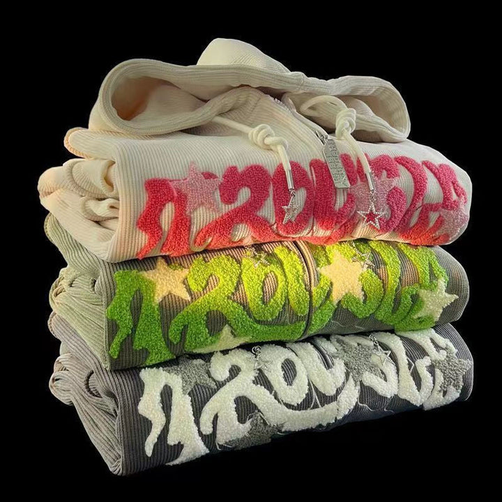 Herrens Broderade Hoodie – Bekväm, Andningsbar, Stilig, Avslappnad, Vardags Streetwear för Lagerklädsel