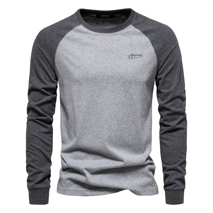 Herrarnas Raglan Långärmad Casual Crew Neck Skjorta
