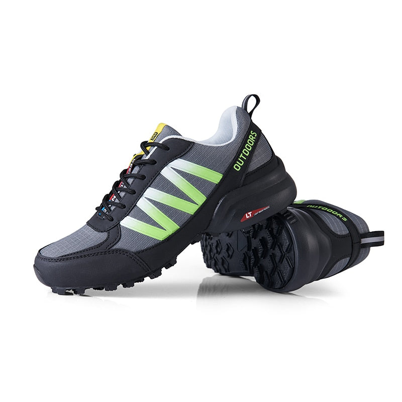 Herrars utomhussneakers med hållbar greppsål, snörning och stöd för trailträning