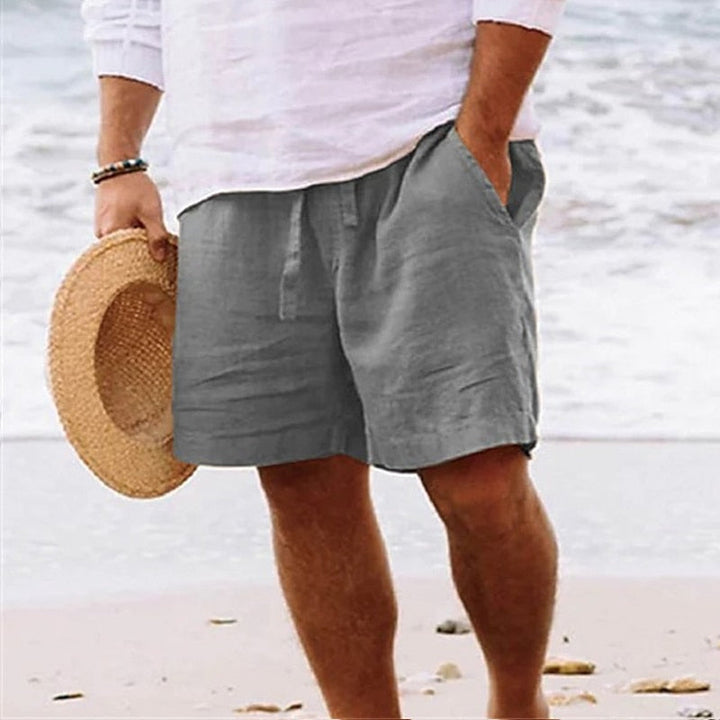 Herrars Dragkedja Avslappnad Passform Texturerad Sommarshorts