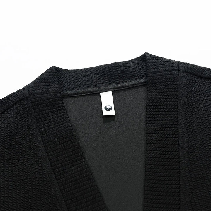Herrars Vinter Zip Cardigan – Stretch Stickad Komfortlager