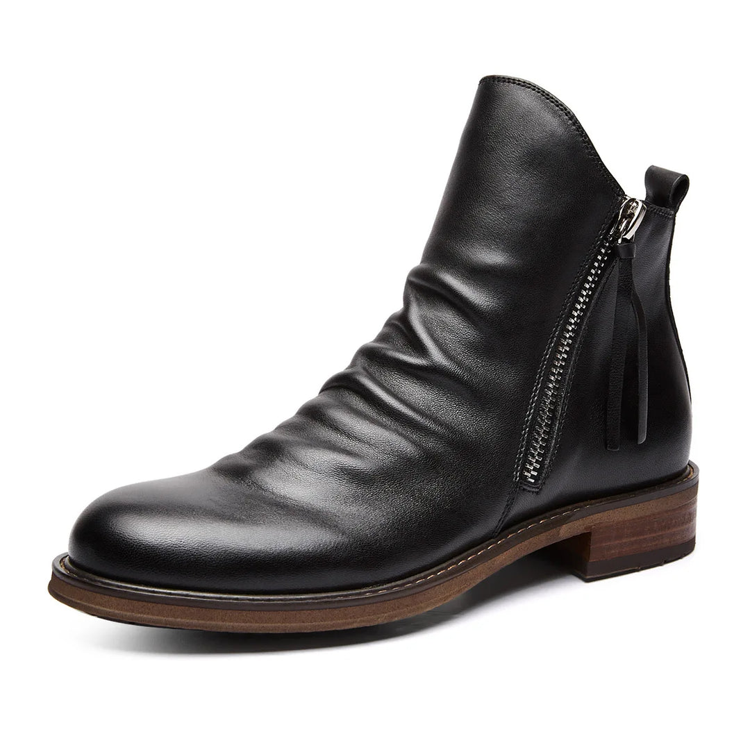 Herrskinn Chelsea Boots med Sidodragkedja Klassisk Ankel Design