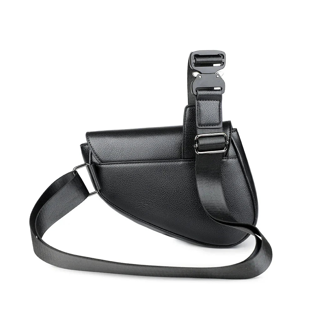 Herrars Crossbody-väska Strukturerad Sadelliknande Stil Justerbar Rem