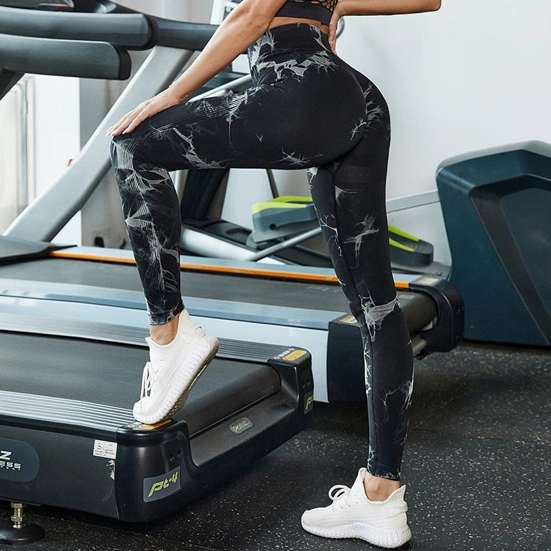 Kvinnors Högmidjade Tie Dye Leggings – Stretchiga, Bekväma, Stiliga, Avslappnade, Vardagliga Aktivitetskläder
