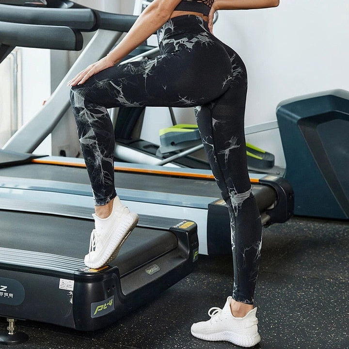 Kvinnors Högmidjade Tie Dye Leggings – Stretchiga, Bekväma, Stiliga, Avslappnade, Vardagliga Aktivitetskläder