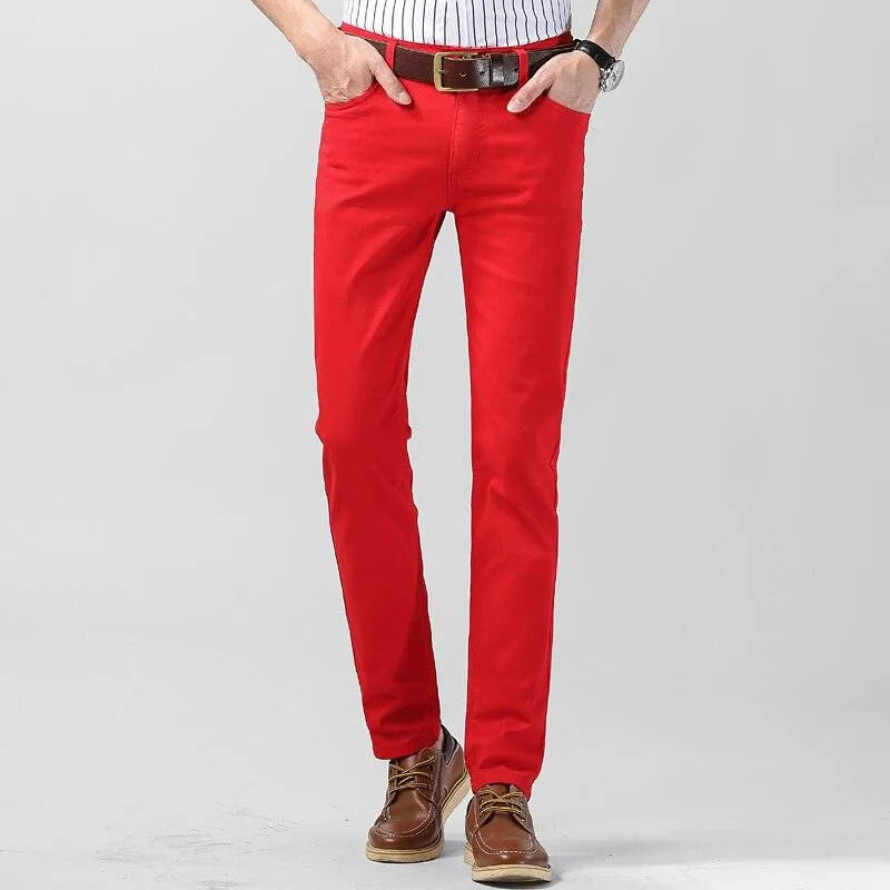 Herr Stretch Cotton Chino Byxor – Andningsbara Regular Fit Byxor för Kontor och Smart Casual Användning