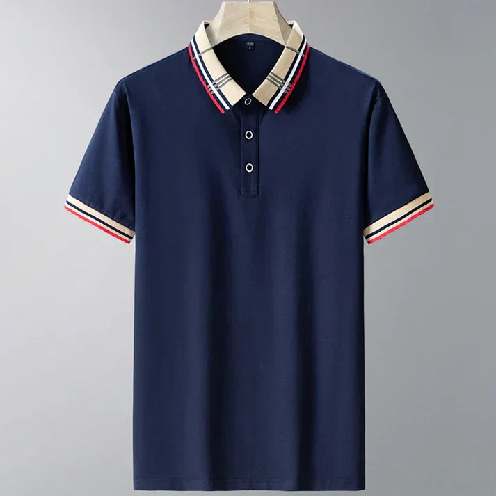 Herrens Poloshirt med Kontrastkrage, Finsmart Casual Stil