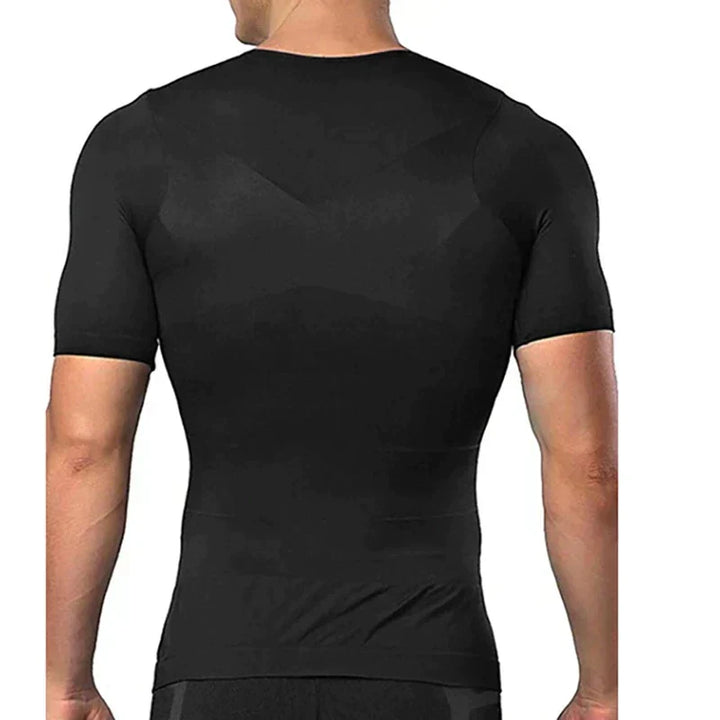 Herrarnas formande tränings-T-shirt – Kompression, andningsbar, stretch, bekväm muskelstödjande aktivkläder