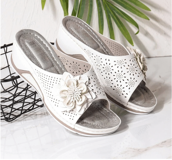 Kvinnors Wedge Slide Sandaler – Dämpad Båge-Stöd Slip-Ons för Vår och Sommar
