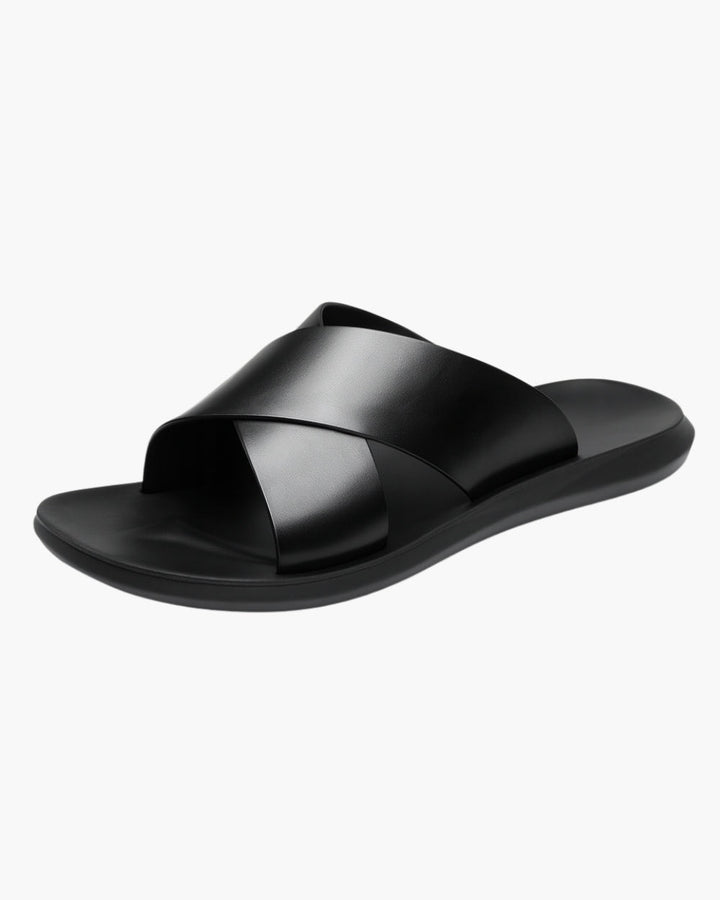 Herrens Minimalistiska Tvärrem Sandaler – Flexibla Slip-On Sandaler för Vår och Sommar