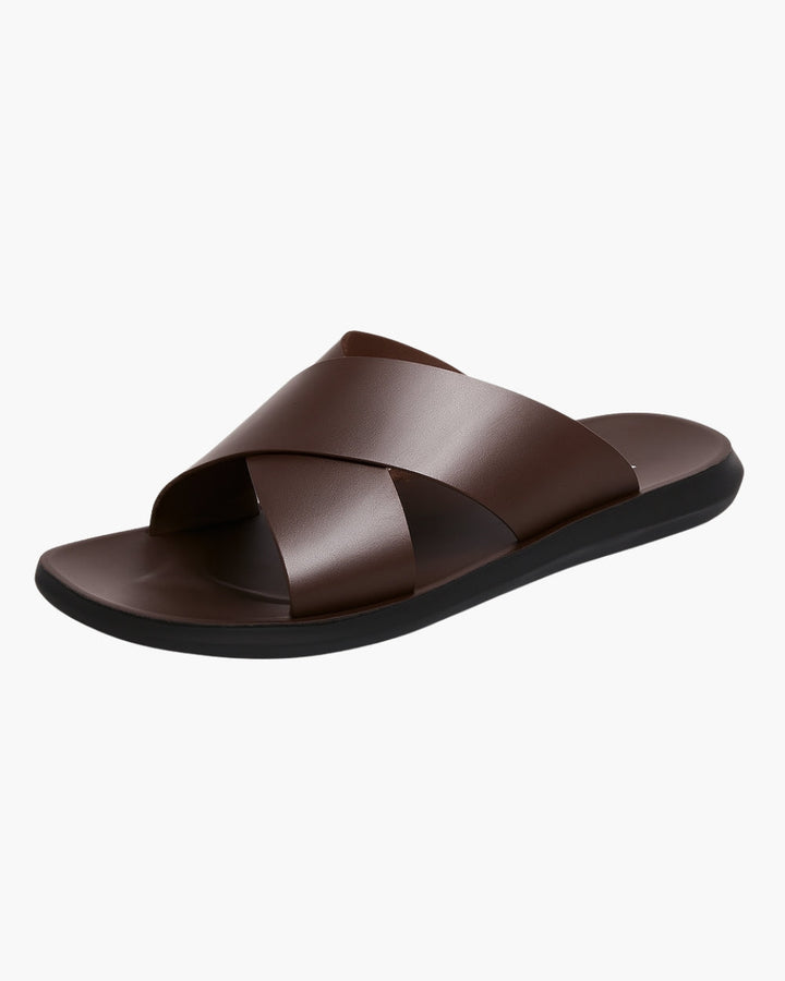 Herrens Minimalistiska Tvärrem Sandaler – Flexibla Slip-On Sandaler för Vår och Sommar
