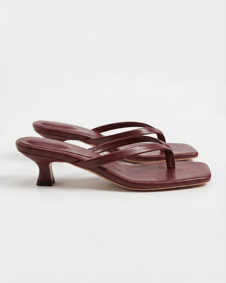 Kvinnors Kitten Heel Mule Sandaler – Minimalistiska Fyrkantiga Slip-Ons för Smart Casual och Kvällsbruk