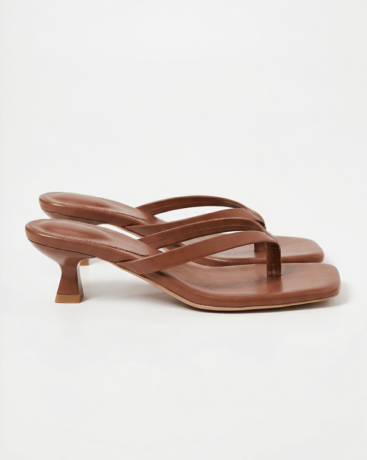 Kvinnors Kitten Heel Mule Sandaler – Minimalistiska Fyrkantiga Slip-Ons för Smart Casual och Kvällsbruk