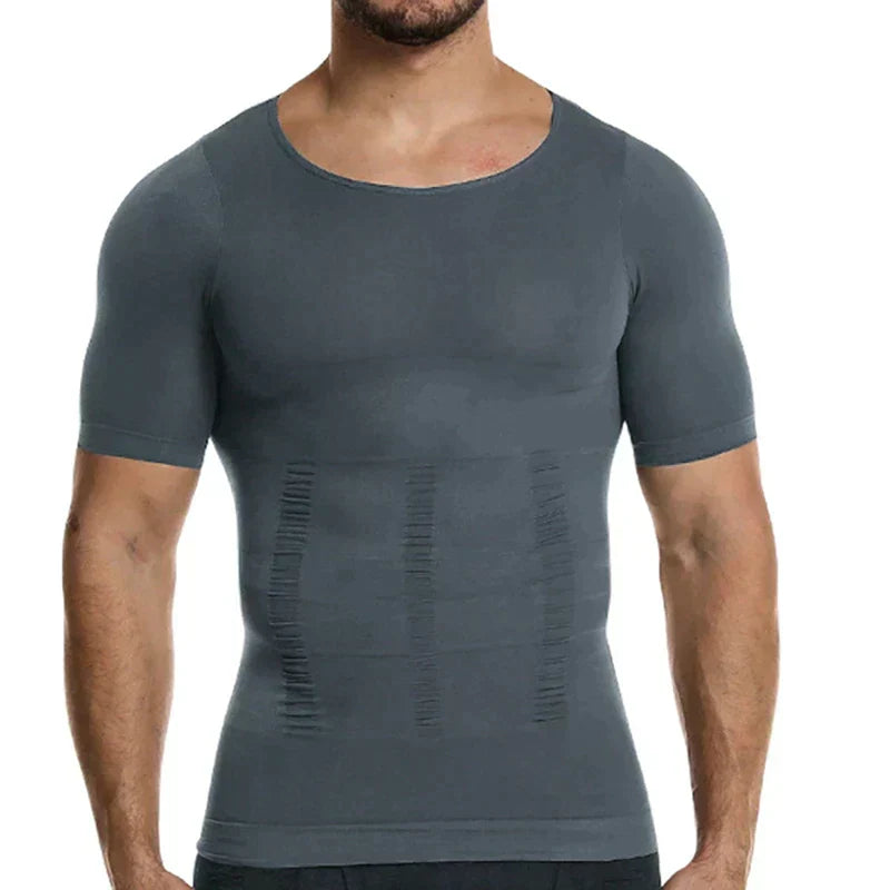 Herrarnas formande tränings-T-shirt – Kompression, andningsbar, stretch, bekväm muskelstödjande aktivkläder
