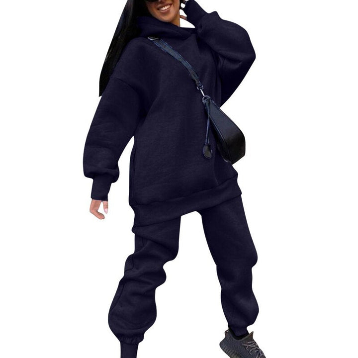 Dam Oversized Hoodie och Joggers Set – Avslappnad Tvådelad Träningsoverall för Fritidskläder och Hemmakläder