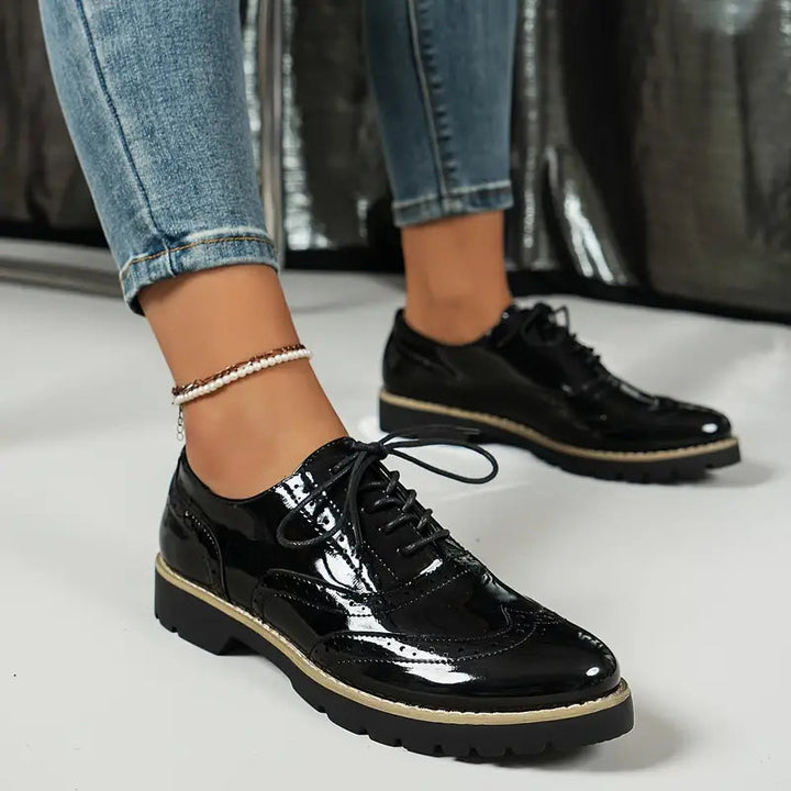 Kvinnors Brogue Oxford Skor – Plattform Snörningsstil för Smart Casual Klädsel