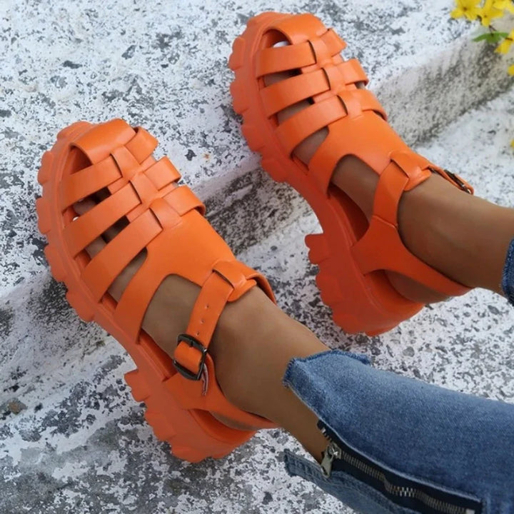 Damers Caged Plattform Sandaler Chunky Spänne Rem