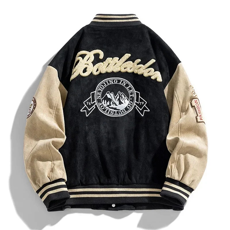Herrarnas Broderade Varsity Jacka – Avslappnad College Lager för Streetwear och Casual Wear