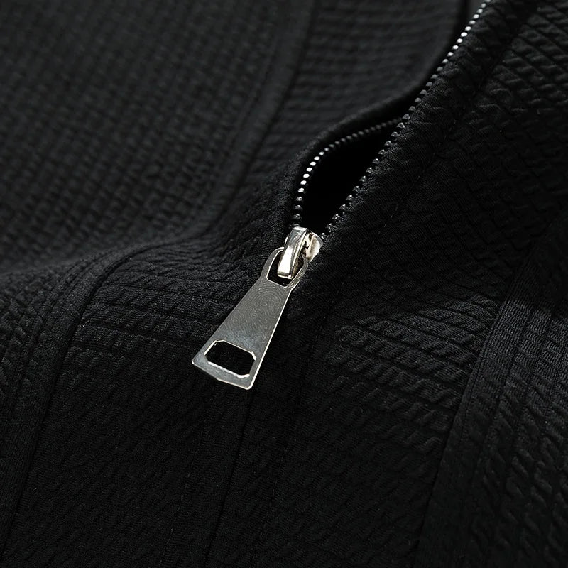 Herrars Vinter Zip Cardigan – Stretch Stickad Komfortlager