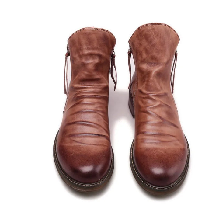 Herrskinn Chelsea Boots med Sidodragkedja Klassisk Ankel Design