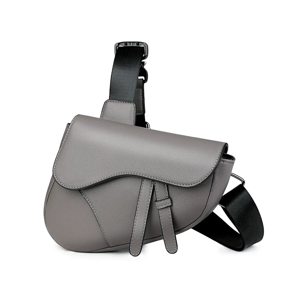 Herrars Crossbody-väska Strukturerad Sadelliknande Stil Justerbar Rem